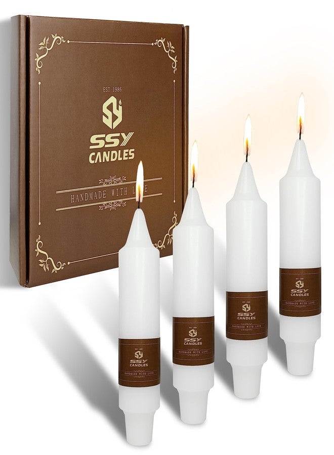 Gedengni Candlesticks Short Taper Candle,5inches White Candle Sticks Dripless Tapered Candles for Home Décor Weddings Festive Party Women Gifts(7D4PC-WHITE) - Image 1
